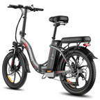 F20 250W Folding Electric Bike for Adults, 20" Fat Tyre eBike, 36V 16Ah Battery, Upto 25 km/h, Up to 75 km Range, Shimano 7-Speed - Gray