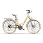 Air 28 250W Electric Bike for Adults, 28" Urban eBike, 36V 9.6Ah Battery, Up to 25 km/h, Up to 100 km Range - Light Yellow