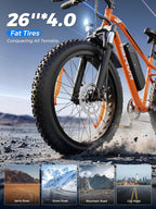 M26-2 Pro Electric Fat Bike 25km/h – 250W Motor 48V 13Ah 624Wh Removable Battery 26" × 4" Fat Tyres 7-Speed