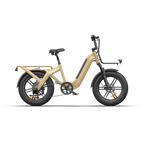 Oasis One 250W Electric Bike for Adults, 20" x 4.0" Fat Tyre, 48V 15Ah Battery, Up to 25 km/h, Up to 120 km Range, Shimano 7-Speed- Sand